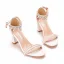 Sexy Blanche Chaussure De Mariée 2022 Perle Mariage Faux Diamant Bride Cheville 7 cm Talons Épais Peep Toes / Bout Ouvert Sandales Talons Hauts