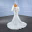 High End Elegante Weiß Satin Perlenstickerei Pailletten Brautkleider / Hochzeitskleider 2023 Meerjungfrau Fallende Rüsche One-Shoulder Kurze Ärmel Rückenfreies Hof-Schleppe Hochzeit