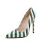 Fashion Street Wear Yellow Stripe Pumps 2023 12 cm Stiletto Heels Pointed Toe Pumps High Heels