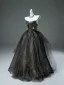 Luxury / Gorgeous Black Rhinestone Prom Dresses 2025 Ball Gown Strapless Sleeveless Backless Floor-Length / Long Formal Dresses