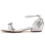 Sexy Blanche Faux Diamant Chaussure De Mariée 2023 Bride Cheville Talon Bas Peep Toes / Bout Ouvert Mariage Sandales Talons Hauts