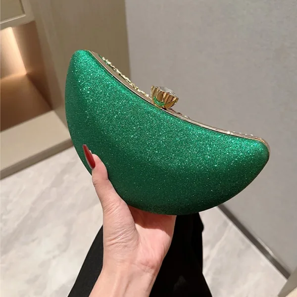 Sparkly Green Rhinestone Evening Party Clutch Bags 2025 Alloy