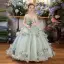Flower Fairy Sage Green Beading Appliques Birthday Flower Girl Dresses 2026 Ball Gown Scoop Neck Sleeveless Floor-Length / Long Tulle