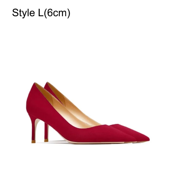 Schöne Rot Wildleder Büro OL Pumps 2024 12 cm Stilettos Spitzschuh Pumps Hochhackige