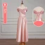 Simple Rose Bonbon Robe Demoiselle D'honneur 2023 Princesse Manches Courtes Dos Nu Longue Robe Demoiselle D'honneur