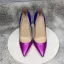 Mode Grön Patchwork  Fest Lackläder Pumps 2022 12 cm Stilettklackar Spetsiga Pumps Högklackade