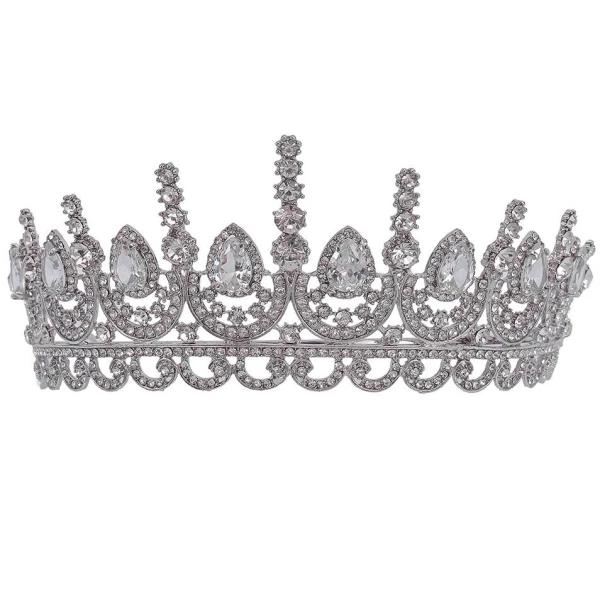 Charmant Zilveren Kristal Rhinestone Huwelijk Tiara 2022 Zirkonium Legering Bruids Haaraccessoires