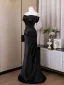 Sexy Black Evening Dresses 2025 Trumpet / Mermaid Strapless Sleeveless Backless Floor-Length / Long Evening Party Formal Dresses