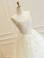 Stunning A-Line / Princess Ivory Beading Lace Wedding Dresses 2025 U-Neck Crossed Straps Sleeveless Tulle
