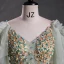 Elegant Sage Green Beading Appliques Prom Dresses 2023 V-Neck Short Sleeve Backless Floor-Length / Long Prom Formal Dresses