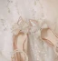 Charmant Doré Perle Bride Cheville Faux Diamant Noeud Chaussure De Mariée 2023 7 cm Talons Aiguilles À Bout Pointu Mariage Escarpins Talons Hauts