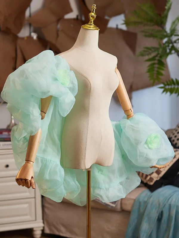 Chic / Beautiful Sage Green Appliques Short Sleeve Prom shawl 2025
