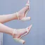 Sexy Weiß Perle Brautschuhe 2024 9 cm Thick Heels Knöchelriemen Peeptoes Hochzeit Hochhackige