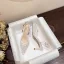 Schöne Weiß Spitze Perlenstickerei Pailletten Brautschuhe 2024 6 cm Stilettos Spitzschuh Hochzeit Sandaletten Hochhackige