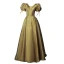 Elegant Clover Green Prom Dresses 2022 A-Line / Princess V-Neck Puffy Short Sleeve Backless Floor-Length / Long Prom Formal Dresses
