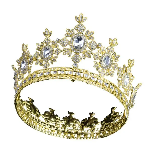 Fashion Royal Blue Crystal Rhinestone Wedding Crown 2022 Alloy Bridal Hair Accessories