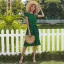 Romantic Regular Dark Green Polka Dot Beach Short Sleeve Maxi Dresses 2021 Street Wear Scoop Neck Summer Womens Clothing