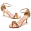 Sexy Champagne Evening Party Rhinestone Womens Sandals 2023 Ankle Strap 7 cm Stiletto Heels Open / Peep Toe Sandals High Heels