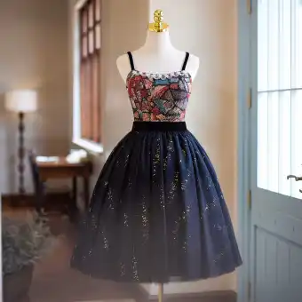 Vintage Retro Navy Blue Embroidered Sequins Short Homecoming Graduation Dresses 2024 Ball Gown Spaghetti Straps Sleeveless Backless Formal Dresses