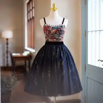 Vintage Retro Navy Blue Embroidered Sequins Short Homecoming Graduation Dresses 2024 Ball Gown Spaghetti Straps Sleeveless Backless Formal Dresses