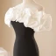 Sexy Black Evening Dresses 2023 Trumpet / Mermaid Ruffle Off-The-Shoulder Short Sleeve Backless Floor-Length / Long Evening Party Formal Dresses