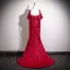 Sexy Burgundy Beading Rhinestone Butterfly Evening Dresses 2025 Trumpet / Mermaid Strapless Sleeveless Backless Sweep Train Formal Dresses