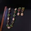Vintage / Retro Medieval Brown Handmade  Heart-shaped Flower Alloy Prom Earrings Necklaces Accessories 2025