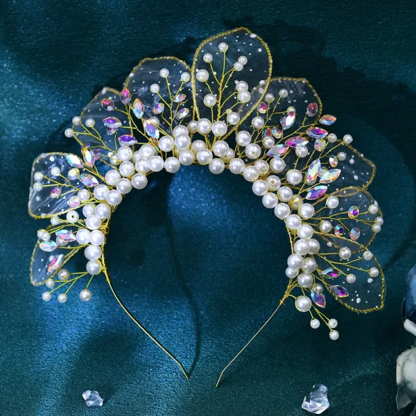 Fantaisie Multi-Couleurs Perle Faux Diamant Alliage Accessoire Cheveux Mariage 2024 Mariage