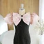 Sparkly Black Sequins Birthday Flower Girl Dresses 2023 Trumpet / Mermaid Scoop Neck Bow Puffy Short Sleeve Floor-Length / Long Flower Girl Dresses