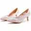 Élégant Blanche En Dentelle Fleur Paillettes Chaussure De Mariée 2023 5 cm Talons Aiguilles À Bout Pointu Mariage Escarpins Talons Hauts