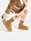 Comfortable Brown Winter Street Wear Snow Boots 2024 Womens Boots Leather Round Toe Womens Boots