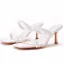 Sexy White Pearl Lace Flower Womens Sandals 2022 Cocktail Party 7 cm Stiletto Heels Open / Peep Toe Sandals High Heels