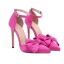 Schöne Fuchsie Ball Sandalen Damen 2023 Schleife Knöchelriemen 11 cm Stilettos Peeptoes Sandaletten Hochhackige