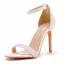 Sexy White Evening Party Pearl Ankle Strap Womens Sandals 2025 10 cm Stiletto Heels Open / Peep Toe Sandals High Heels