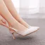 Chic / Beautiful White Summer Lace Flower Wedding Shoes 2022 7 cm Stiletto Heels Pointed Toe Wedding Sandals High Heels