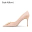Charmant Champagner Strass Brautschuhe 2024 Leder 8 cm Stilettos Spitzschuh Hochzeit Pumps Hochhackige