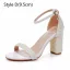 Sexy Weiß Perle Brautschuhe 2024 9 cm Thick Heels Knöchelriemen Peeptoes Hochzeit Hochhackige