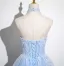 Bling Bling Himmelblau Perlenstickerei Pailletten Ballkleider 2025 A Linie Neckholder Ärmellos Rückenfreies Lange Ball Festliche Kleider
