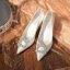 Edles Weiß Strass Satin Brautschuhe 2024 6 cm Spitzschuh Hochzeit Pumps Hochhackige Block Absätze