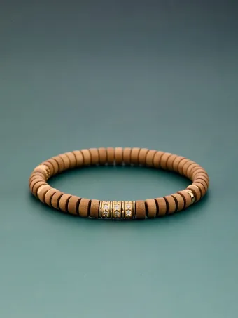 Vintage Braun Handgefertigt Sandel Armbänder Brautaccessoires 2025