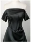 Elegant Black Prom Dresses 2025 A-Line / Princess Off-The-Shoulder Sleeveless Backless Floor-Length / Long Prom Formal Dresses