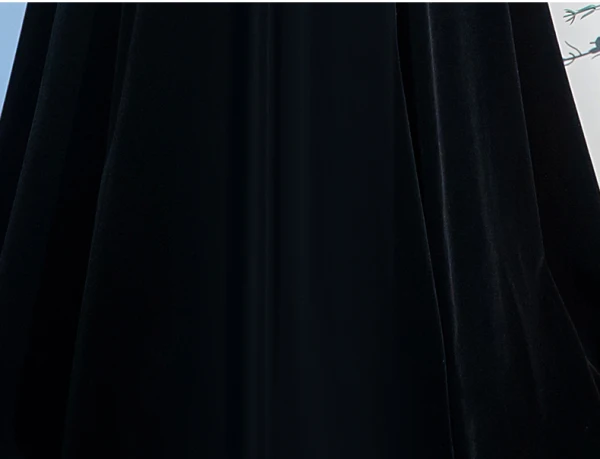 Vintage / Retro Black Winter Prom Dresses 2024 A-Line / Princess Square Neckline Long Sleeve Backless Floor-Length / Long Prom Formal Dresses