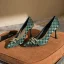 Mode Dunkelgrün Strassenmode Plaid Pumps 2022 8 cm Stilettos Spitzschuh Pumps Hochhackige