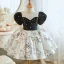 Chic / Beautiful Black Pearl Printing Birthday Flower Girl Dresses 2023 Ball Gown Scoop Neck Short Sleeve Bow Short