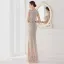 Sexy Black Beading Sequins Evening Dresses 2022 Trumpet / Mermaid V-Neck Sleeveless Floor-Length / Long Evening Party Formal Dresses