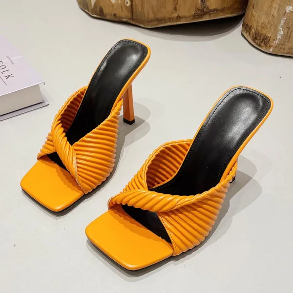 Chic / Beautiful Sky Blue Street Wear Womens Sandals 2022 9 cm Stiletto Heels Open / Peep Toe Sandals High Heels