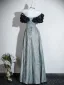 Chic / Beautiful Black Pearl Prom Dresses 2026 A-Line / Princess Ruffle Off-The-Shoulder Short Sleeve Floor-Length / Long Formal Dresses