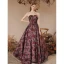 Chic / Beautiful Burgundy Rose Prom Dresses 2023 A-Line / Princess Strapless Sleeveless Backless Floor-Length / Long Prom Formal Dresses