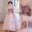 Chic / Beautiful Blushing Pink Sequins Birthday Flower Girl Dresses 2022 Ball Gown Square Neckline Puffy Short Sleeve Backless Floor-Length / Long Flower Girl Dresses
