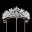 Mooie / Prachtige Hemelsblauw Rhinestone Legering Tiara Bruids Haaraccessoires 2024 Huwelijk